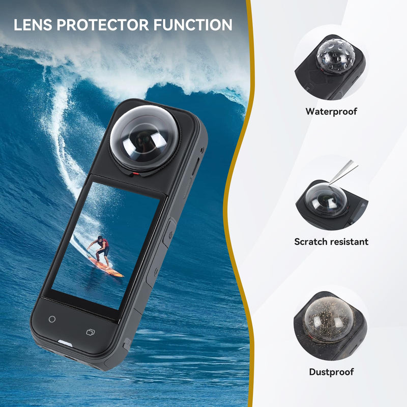 360 X5 Premium Lens Guard for Insta360 X5, Multi-Coating&Twist-Lock | 2 Pack High Transparency Tempered Glass Lens Protector Cover for Insta 360 X5 Protective Camera Anti-scratch Accessories