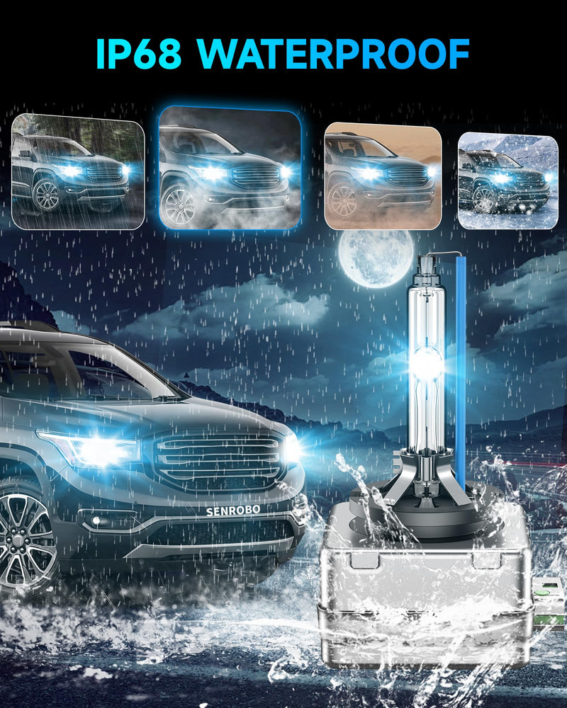 D3S HID Bulb Fit for GMC 2015-2020 Yukon XL Denali 2013-2019 Acadia 13587843 OEM 35W Projector D3S Xenon Headlight Bulbs Replace, 8000K Blue Super Bright D3SC1 Bi-Xenon Light, Pack of 2