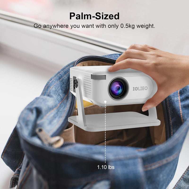 【NEW】Mini Projector with WiFi and Bluetooth,YouTube, Screen Mirroring and more. Full HD 1080P, Indoor/Outdoor Home Movie Projector by IOLIEO HM109