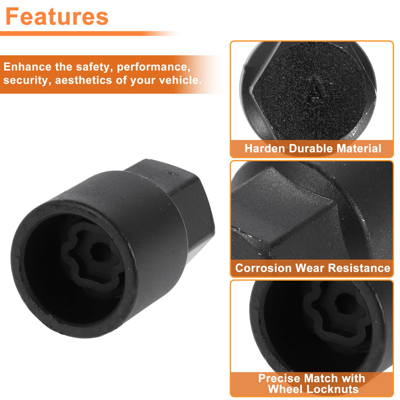 A Wheel Lock Lug Nut for Toyota for Lexus Anti-Theft Wheel Locking Nut Key Socket Removal Tool 1 Pc Socket A
