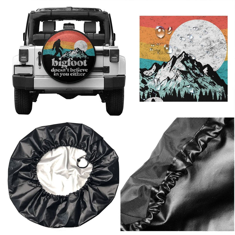 Rv Spare Tire Cover for RV Trailer Camper Wheel Protectors Weatherproof Universal for Trailer Rv SUV Truck Camper Accessories for Travel Trailers Accessories 14" 15" 16" 17" BIG Foot 15" fits for tire Diameter 70-75cm/27.5-30in