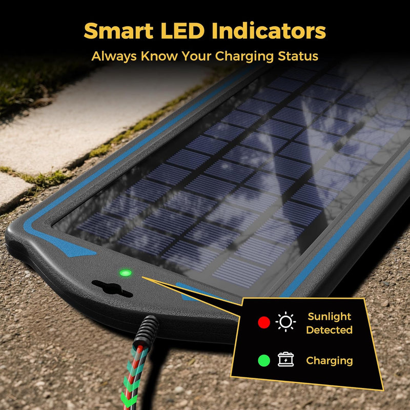  [AUSTRALIA] - SUNAPEX 12V Solar Trickle Charger Portable Power Solar Panel Solar Battery Charger 12 Volt Waterproof Solar Battery Maintainer for Car Truck Boat RV Motorcycle Marine Trailer Battery 1.8W