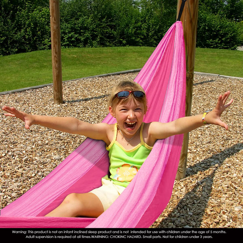 Grassman Kids Hammock- Small Hammock for Camping Portable Hammock for Child Girls Boys Ultralight Backpack Mini Hammocks with Straps Pink one pack