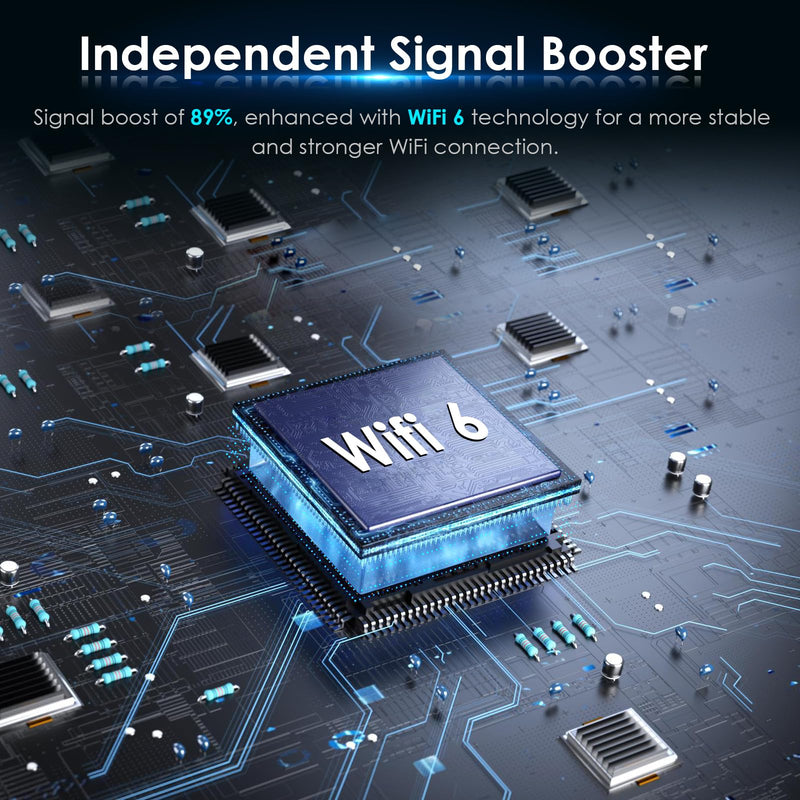 2025 AX1800 WiFi 6 Extender Signal Booster - Dual Band 2.4G/600Mbps & 5.8G/1200Mbps, WiFi Extender with Gigabit Port, 802.11AX Tech, 12999 Sq.Ft Long Range WiFi Repeater, Connects 100+ Devices White