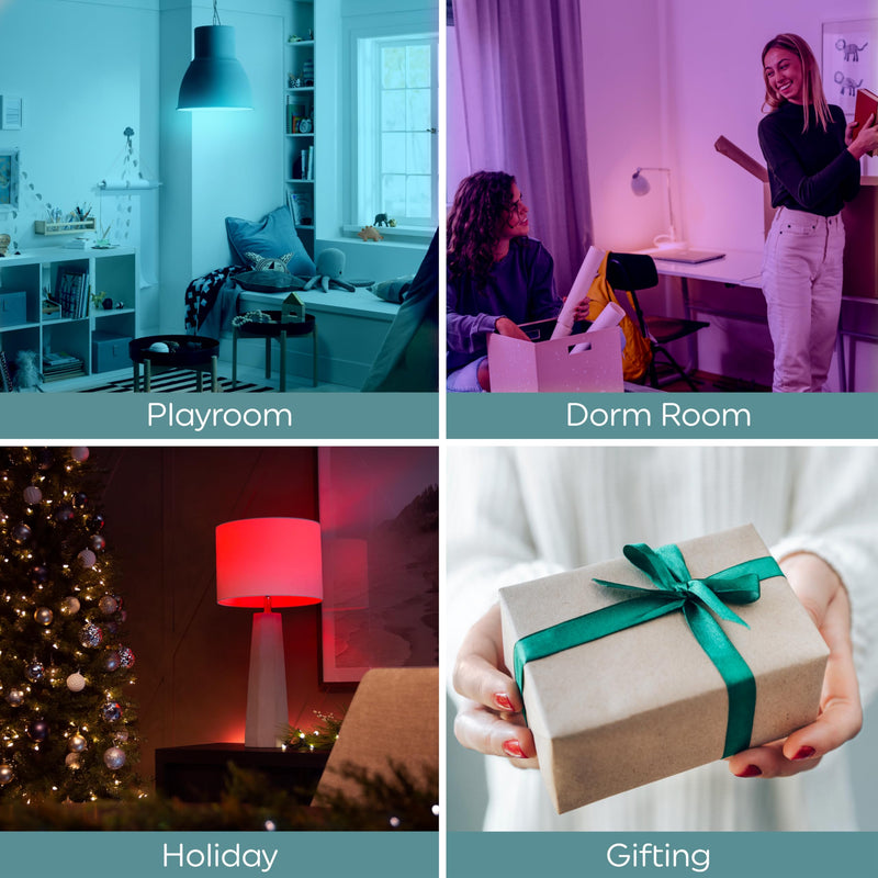 GE LED+ Color Changing LED Light Bulbs with Remote, No App or Wi-Fi Required, A19 Bulbs (3 Pack) 3 Bulbs