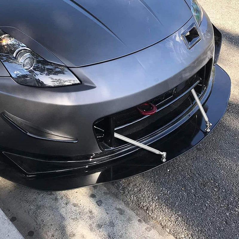 AUXMART 2PCS Splitter Rods, 8"-11"Adjustable Splitter Strut Rods Front Splitter Support Rods, Bumper Lip Splitter Diffuser Strut Rod Universal Tie Support Bars, Silver 8" - 11"