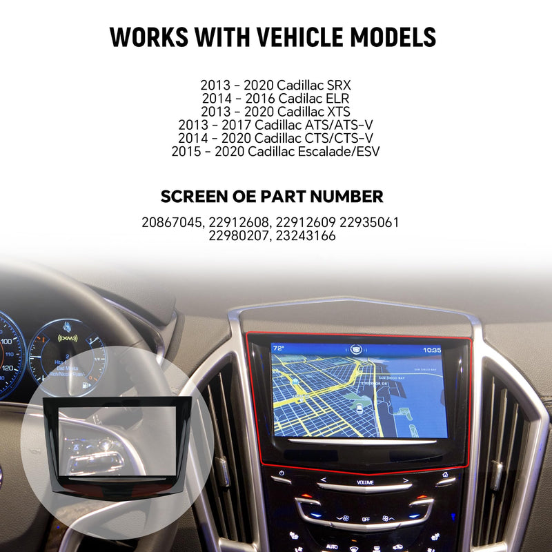 Upgraded CUE Touchscreen for 2013-2017 Cadillac ATS CTS SRX XTS Escalade CUE Touch Screen Replacement with Removal Tool Kit Replace 23243166, 20867045, 22912608