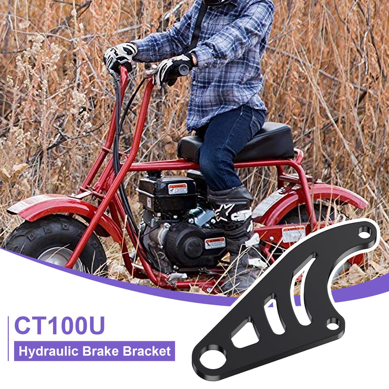 Mini Bike Hydraulic Brake Rear Caliper Bracket Kit Replacement for Coleman CT100U Trail 100 98cc 3.0HP Minibike Brake Powersports Gas Powered Assembly Parts Accessories Black