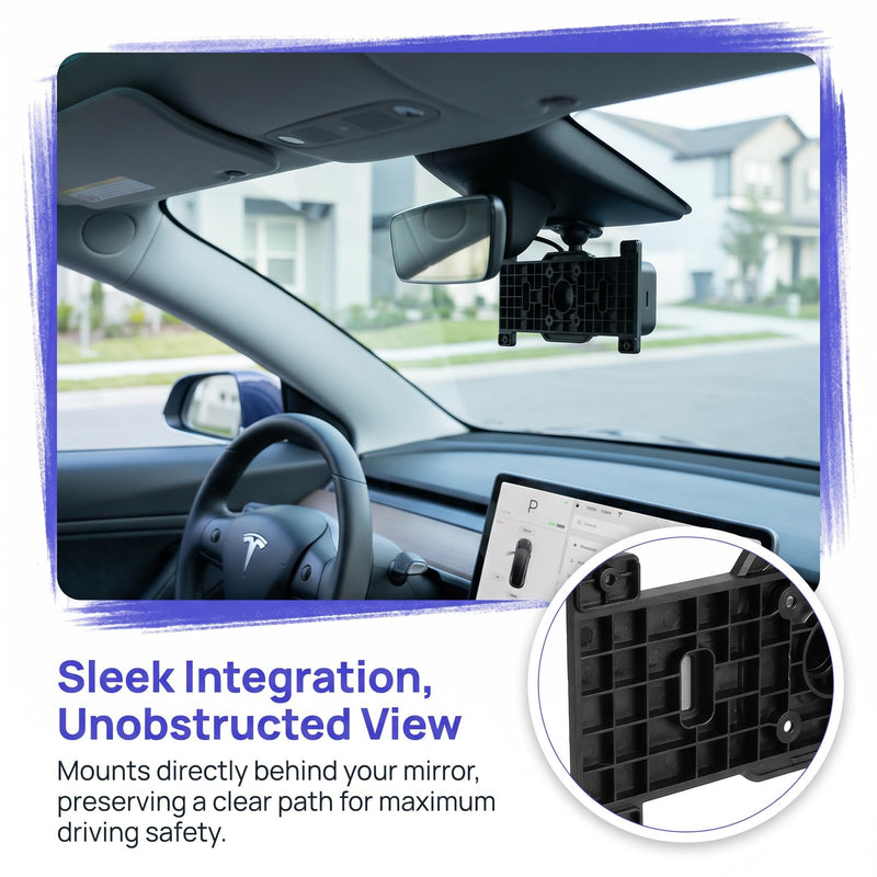 1 Set Dash Cam Mount Bracket Mirror Kit, Aluminum Alloy Back Plate, Universal Car Rearview Camera Support Interior Vehicle Recorder Accessories