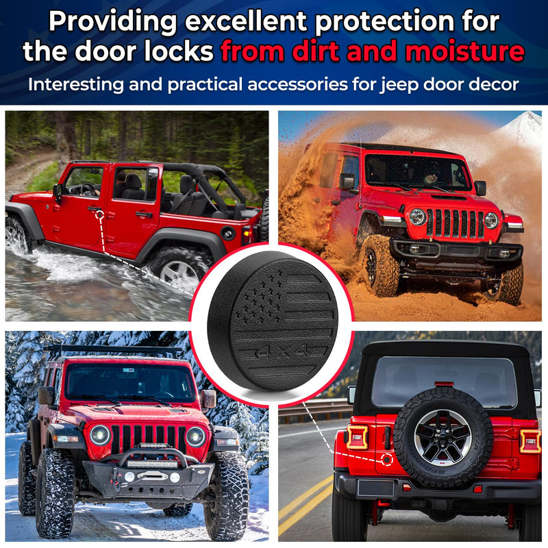 Keyhole Covers Compatible with 2018-2025 Jeep Wrangler JL and Gladiator JT Front Door, Strong Magnet Keyhole Decor Accessories for Door Lock Protection