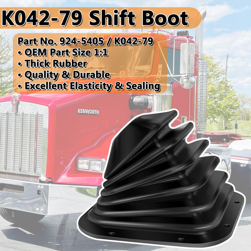 924-5405 Automatic/Manual Transmission Shift Boot Compatible with Kenworth T & W Series 1999-2010, K04279 Shifter Boot Cover Square