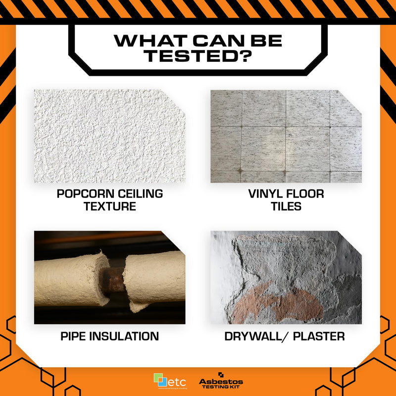 etc Asbestos Home Testing Kit DIY Sample Collection with NVLAP Accredited Lab Fee Included, Asbestos Test Kit, Protect Your Home & Family