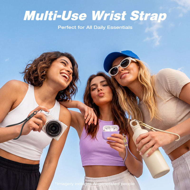 Phone Wrist Strap, with 360° Rotatable Tether Tab | Adjustable Phone Lanyard Anti-Theft Strap for Cellphones, Keychains and More Black