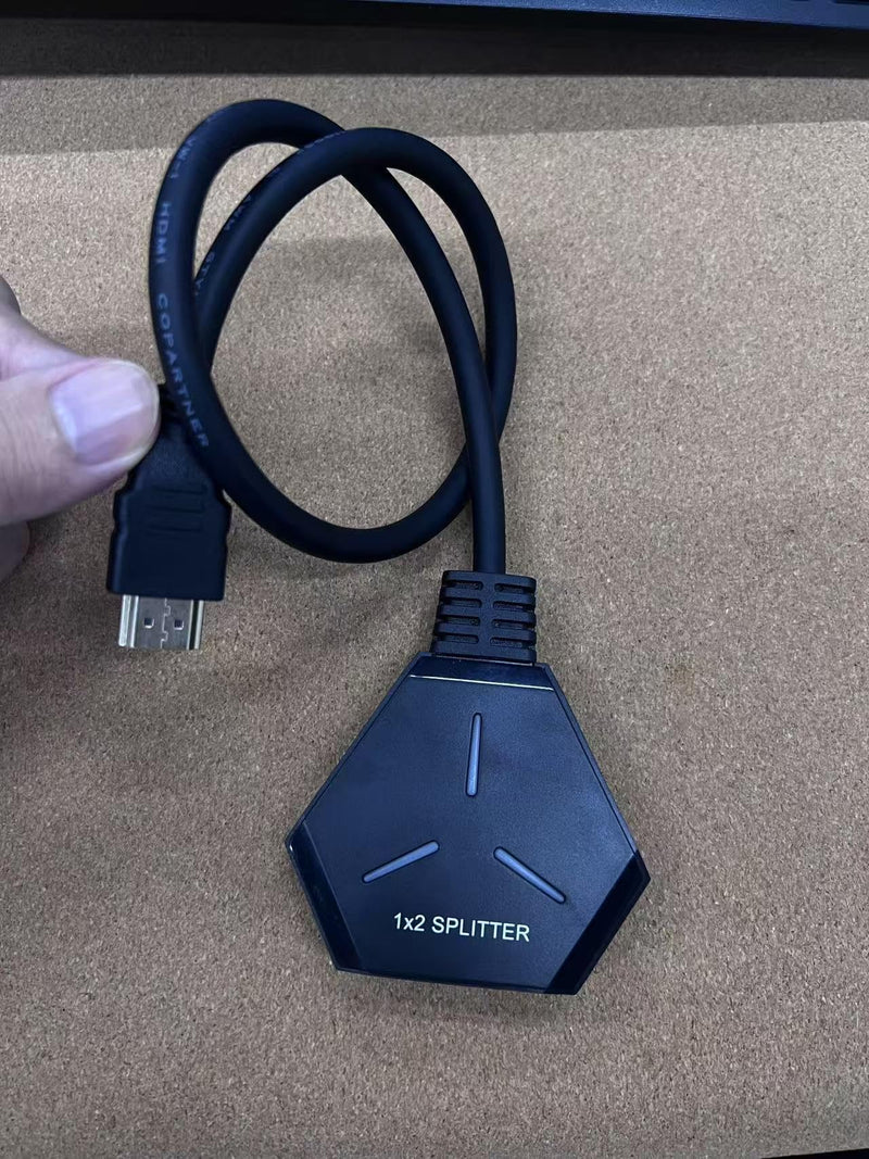 HDMI Splitter 1 in 2 Out Duplicate/Mirror (Not Extend), 4K@30hz HDMI Splitter for Dual Monitors for Full HD, 1080P, 3D, Compatible with Xbox, PS4, PS5, TV, Projector, Computer