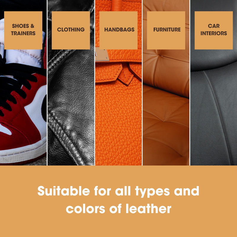 Furniture Clinic Leather Repair Paint | 2-in-1 Seal and Color | Use on Scratches, Tears, and Holes in Car Seats, Furniture | Quick and Easy Leather Repair Kit for Furniture (Ivory, 500ml / 17oz) Ivory
