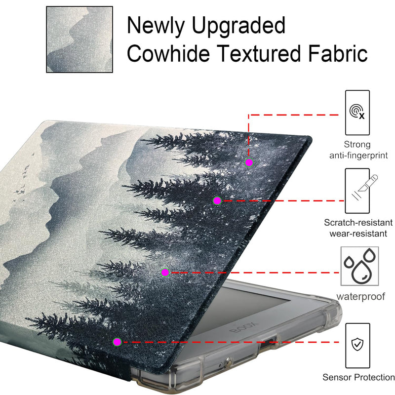 Folio Case for Onyx Boox Go 6 (Gen II/Gen I 2026/2025) Ultra-Thin Enhanced Auto Sleep/Wake Cover with Transparent TPU Back Thickened Corners, Magnetic Closure (Misty Forest) Misty Forest