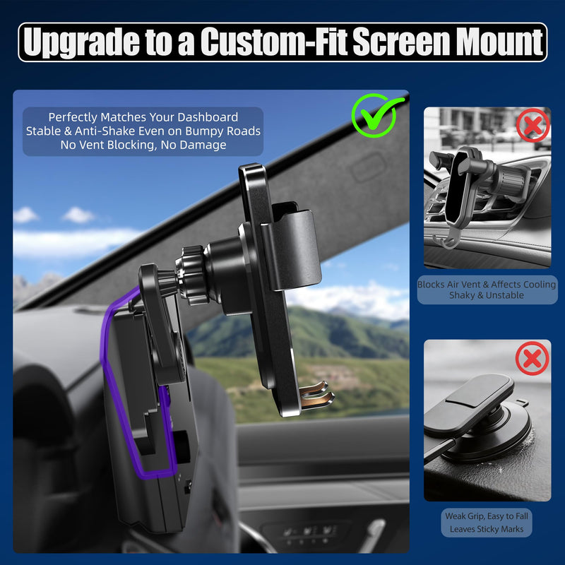Car Phone Mount for 2023-2026 Honda CR-V & HR-V, Smart Auto-Clamping on 7/9" Touchscreen, 15W Wireless Fast Charging, Premium Aluminum Holder, Without Blocking Airflow for Honda CR-V/HR-V | 2023-2026