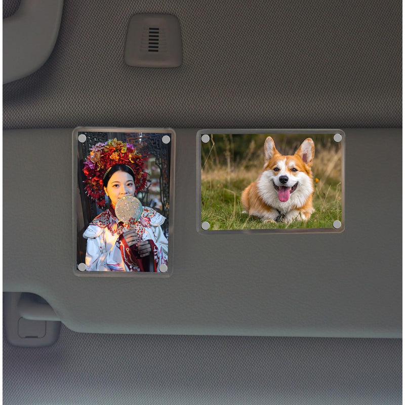 XMALL 2Pcs Car Picture Holder, Suitable for car Visor,Universal for Any Vehicle Model，Show Personal or Family Photos，Great Gift for Drivers，3.5"X2.4" ﻿ 3.5"x2.4"