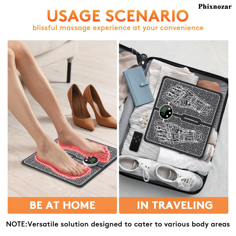 Phixnozar TENS & PMS, Transcutaneous Electronic Nerve Stimulator, EMS Foot Massager Mat for Muscle Relaxation,Back & Leg Foot Massage XL