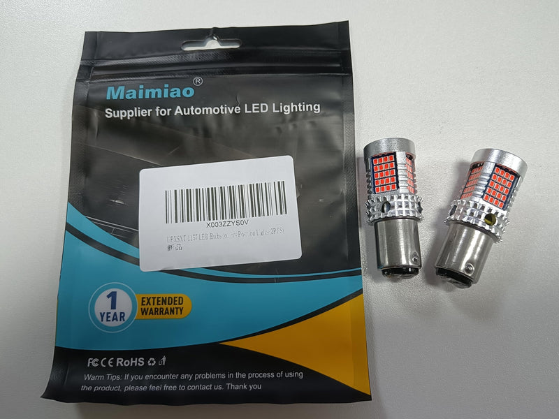 2Pcs 1157 p21/5w BAY15D LED Bulb for Tail Light Red, CANBUS Error Free Anti Hyper Flash 2016 89SMD 4000LM Extremely Bright Automotive Replacement Light Bulbs for Daytime Running Lights 89 Led-1157 BAY15D P21/5W