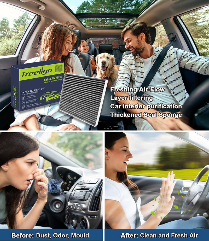 Cabin Air Filter For Tesla Model 3 Model Y 2016 2017 2018 2019 2020 2021 2022 2023 2024 HEPA 2 Pack, w/Upgraded Coconut Shell Activated Carbon