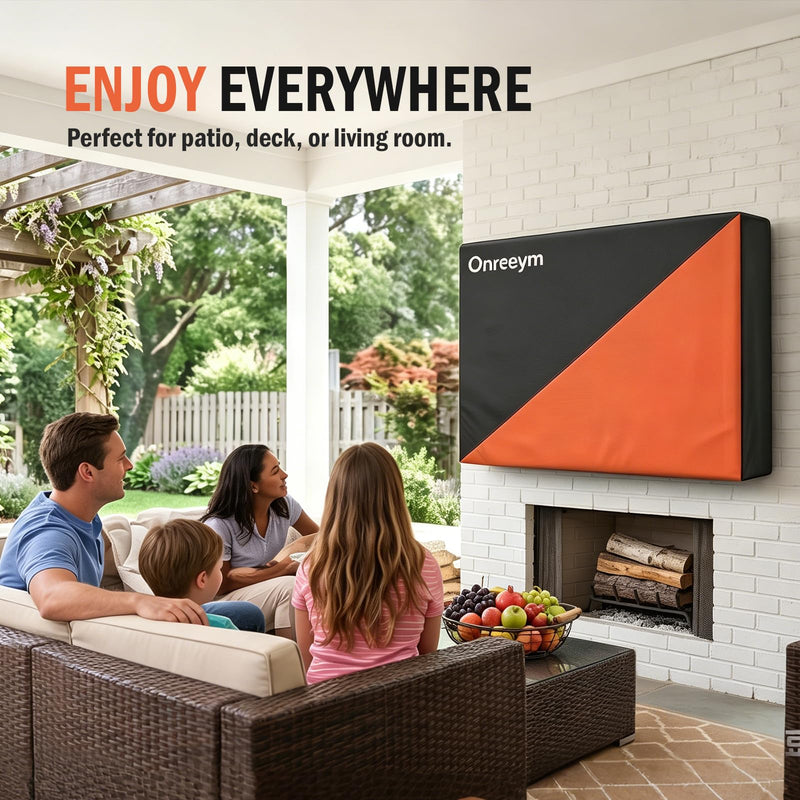 Oreenym Waterproof Outdoor TV Cover for 42-45in Flat Screen Television | Heavy Duty 600D Oxford, All-Weather Protection, UV Resistant & Dustproof, Full Coverage & Universal Fit 42 - 45in