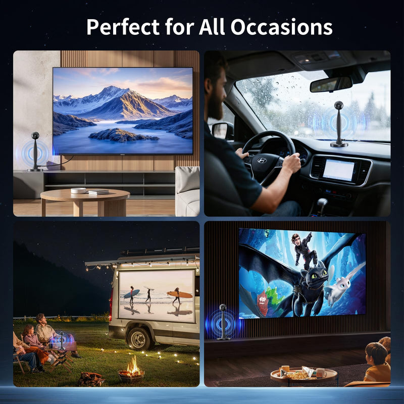 2026 TV Antenna for Smart TV, Digital HD TV Antenna Indoor with Signal Amplifier, 1800+ Miles Range 4K1080P with Magnetic Base for Local Channels, Long Range Reception, Easy Installation Grey