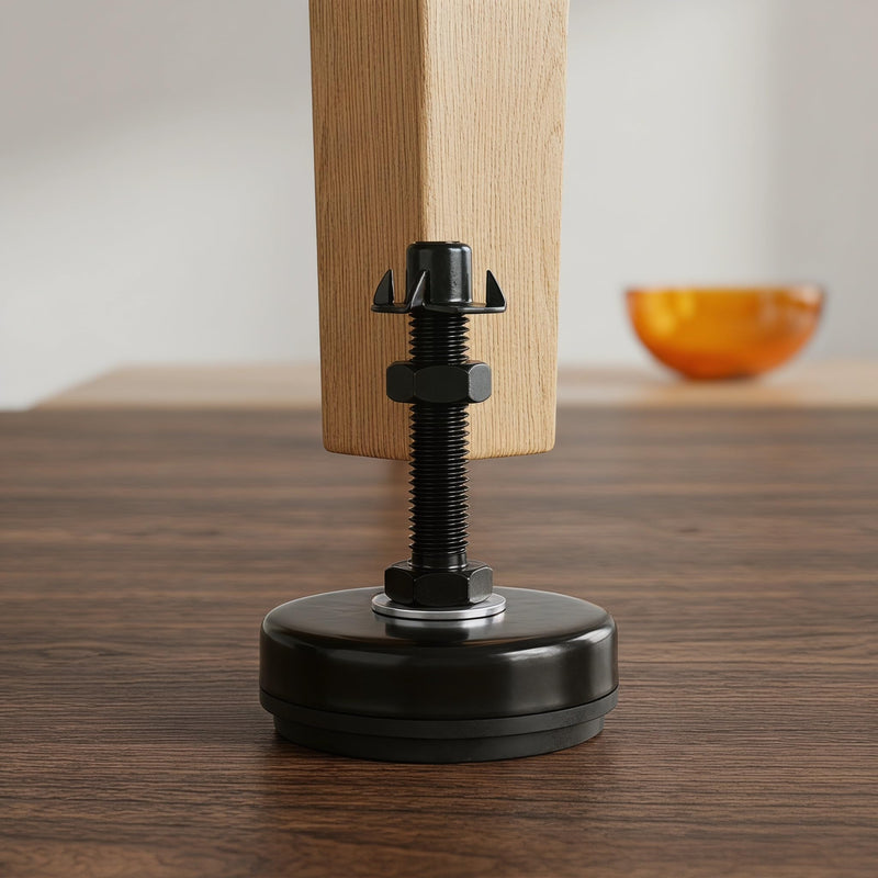 Heavy Duty 1102 lb Leveling feet 2.36" Dia Base,M10 Thread | Suitable for Adjusting Furniture, Tables, Workbenches, Machinery Equipment, Cabinets, Etc（D60xM10x50,4 Pack, black）