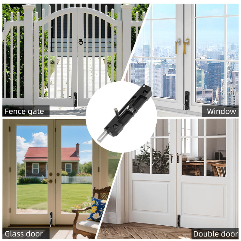 8 Pcs Right Spring Loaded Latch Zinc Alloy Spring Loaded Barrel Bolt Latch Normally Locked Flush Bolt for Industrial Device Door Equipment Doors, Black Right latch style two