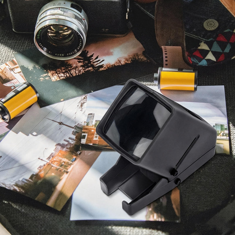 35mm Slide Viewer for Old Slides - Slide Viewer 3X Magnification and LED Lighted Slide Projector for Old Slides with USB Power Cable or Battery Operation
