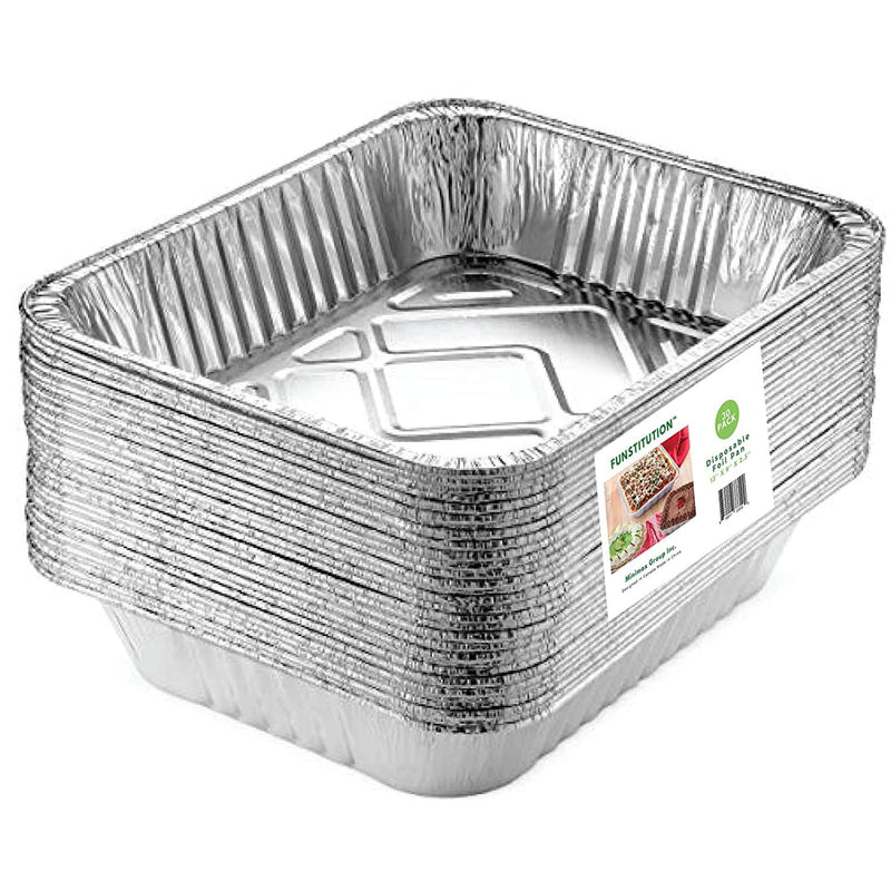 Aluminum Foil Pans 9x13 (30 Pack) - Disposable Aluminum Baking Pans With High Heat Conductivity For Grilling, Cooking, Storing, Prepping 9x13 Without Lids