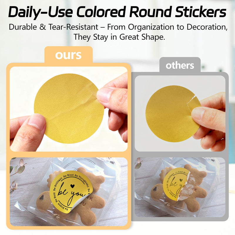 2 inch Dot Stickers Labels Circle Garage Sale Sticker 750Pcs Round Thermal Printer Stickers Printable Writable Price Labels for Yard Sale, Gold