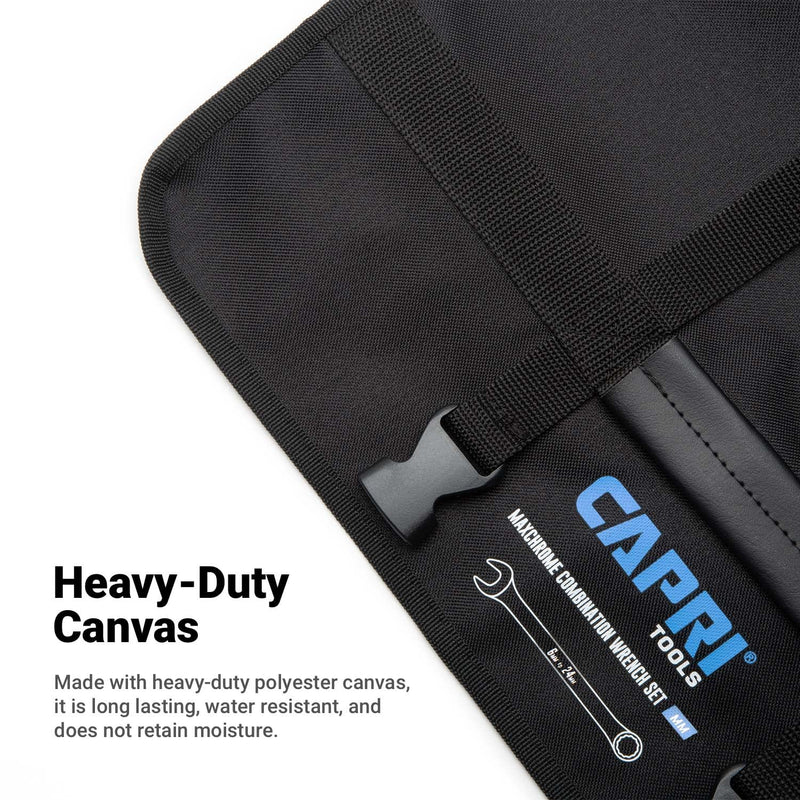 Capri Tools Wrench Roll Up Pouch Standard Pockets Metric / 19 Pockets / Buckle Closure