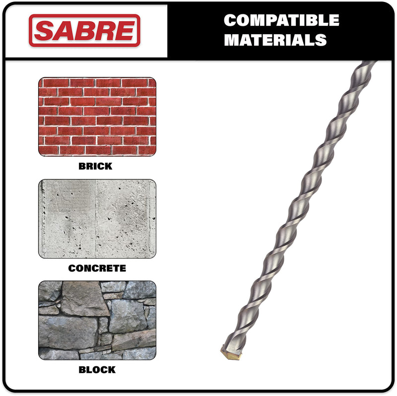 1/2 Inch x 39 Inch SDS Plus Rotary Hammer Drill Bit, Carbide Tipped Concrete Drill Bit for Masonry; Brick, Stone, Concrete (1/2" x 37" x 39") 1/2 in