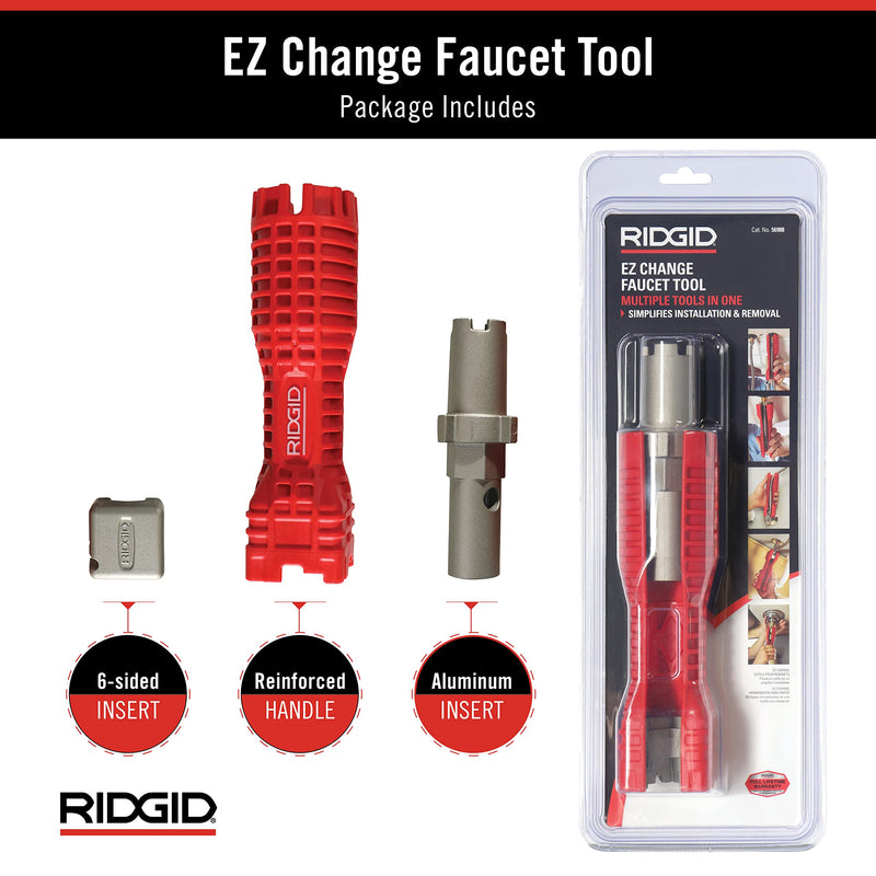 RIDGID 57003 EZ Change Plumbing Wrench Faucet Installation and Removal Tool Pack of 1
