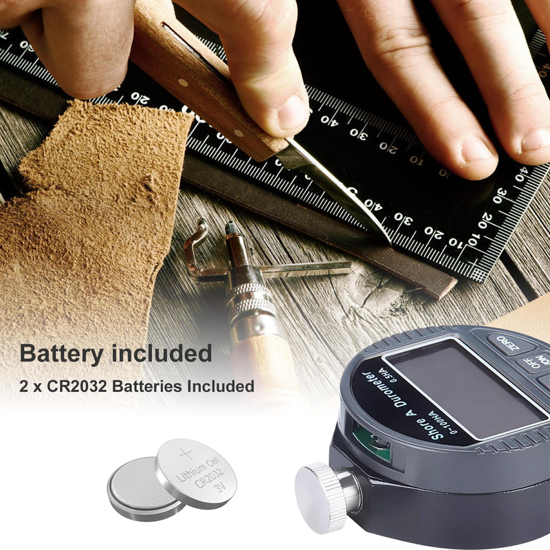 Hardness Tester, Durometer Shore Type A 0-100HA, Digital Durometer 0.1HA Resolution, with Large LCD Display for Rubber, Plastic, Tire, Leather, Wax