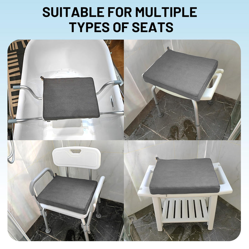 Shower Seat Cushion, Soft Chair Pad for Elderly Bathing，Easy to Clean & Quick Dry，Using 4D air Fiber Material，Suitable for Shower Seats, Poolside Rest, Dressing Room Seats