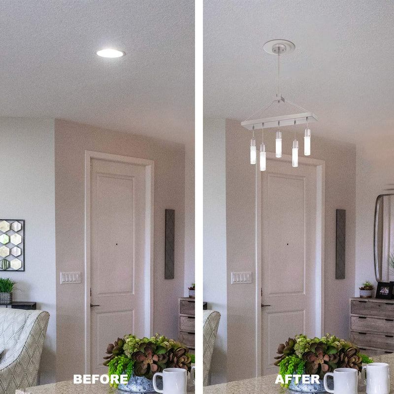 Ciata Lighting Recessed Can Light Conversion Kit to Pendant, Instant Light Conversion Kit for Light Fixtures in White Finish – 1 Pack