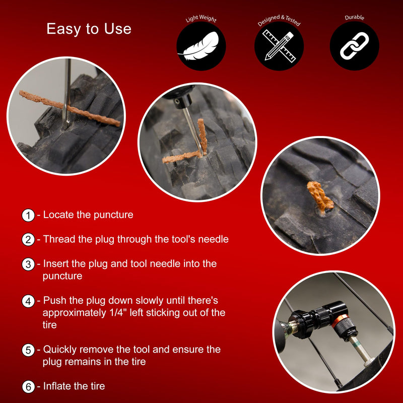  [AUSTRALIA] - MSR™ MTB Puncture Repair Kit | Tire Plug Strips and inflator Canister Storage | Fix tubeless MTB Tires on the go Schrader and Presta Compatible | Bike tire Repair kit