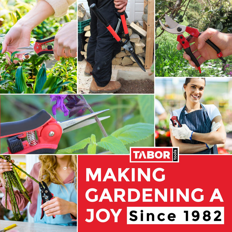 TABOR TOOLS Adjustable Metal Rake - Collapsible & Telescopic - Garden, Yard, & Lawn - Ideal for Leaves, Shrubs & Small Areas. J16A Black