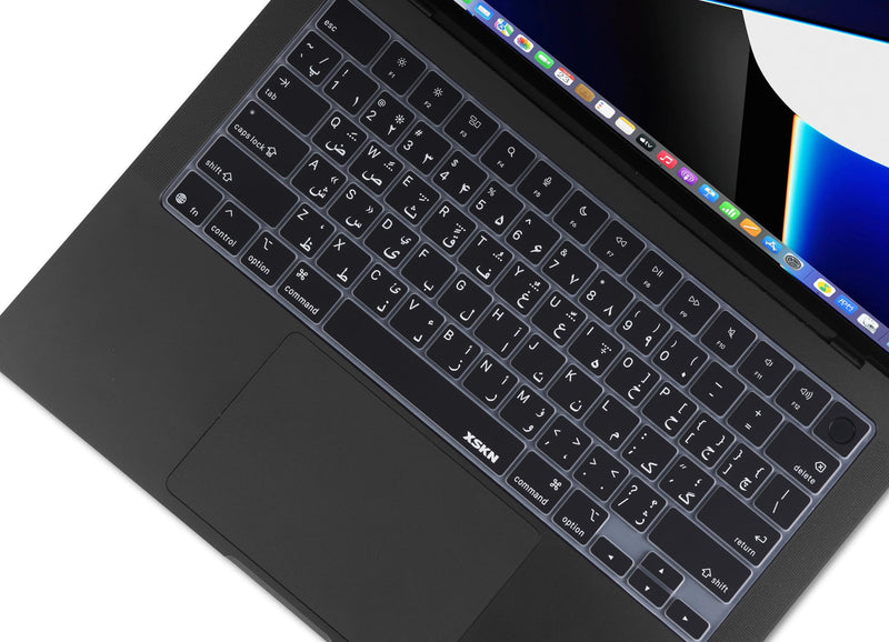 Persian/Farsi Black US Layout Silicone Keyboard Cover for 2026-2021 MacBook Pro 14 16 inch MacBook Air 13 15 inch with M5/M4/M3/M2/M1 and MacBook Neo