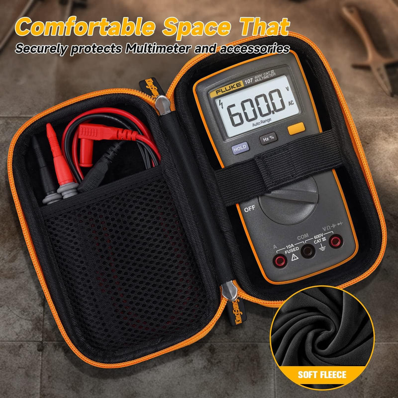 kingsung Hard Storage Travel Case for Fluke 101/106/107 Handheld Digital Multimeter, EVA, Drop-Resistant(Only Case)