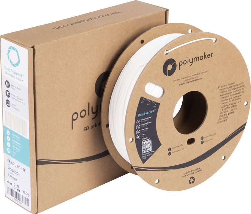 Polymaker Break Away Support Material for 1.75mm PLA Filament, 0.75kg Spool - PolySupport 3D Printer Support Filament Easy Support Removal 750g Break Away Support Material for 1.75mm PLA