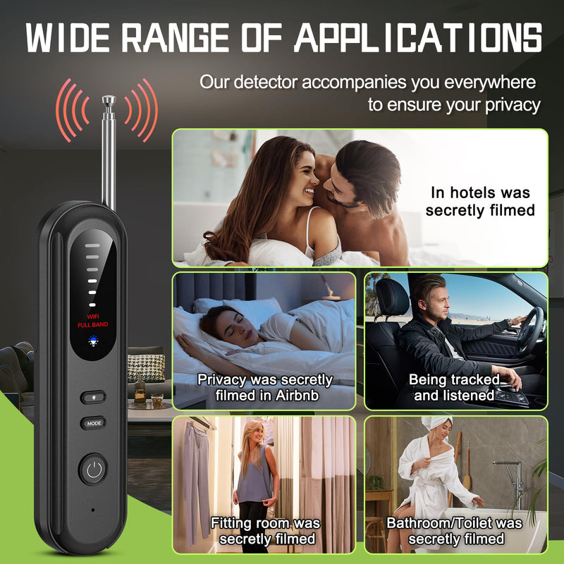 Hidden Camera Detector Travel, Bug & Spy Camera Detector,GPS Tracker Car | RF Bug Scanner, Anti-Spy Finder,5 Levels,3 Modes,Covert Device Sweep with Instant Alerts Privacy Protection,Portable Safety Medium