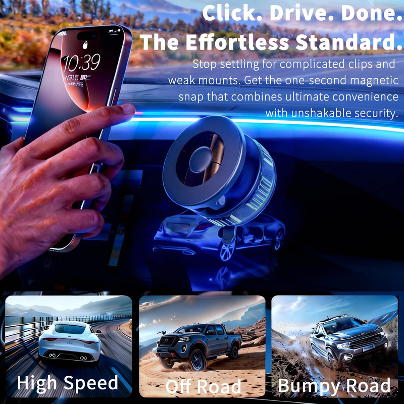 RayLink [Ultra Strong 120LB Vacuum Suction & 2800gf Magnet] Magnetic Phone Holder for You Car, 360° Adjustable for MagSafe Compatible Car Phone Mount for iPhone 17/16/15/14/13/12 Pro Max Plus
