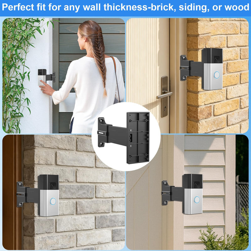 Adjustable 2" to 4.7" Doorbell Extender Mount for Ring (2nd Gen-2020 Release), Brick Mount Extension Doorbell Angle Mount, Brick Wall Mounting Bracket Holder Accessories for Wider View Ring doorbell mount