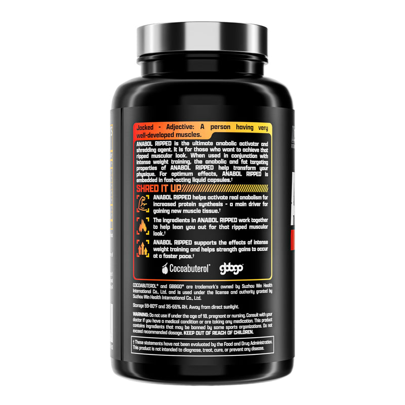 Nutrex Research Anabol Ripped Anabolic Muscle Builder for Men, 2-in-1 Muscle Builder and Shredding Supplement, (60 Count) 60 Count (Pack of 1)