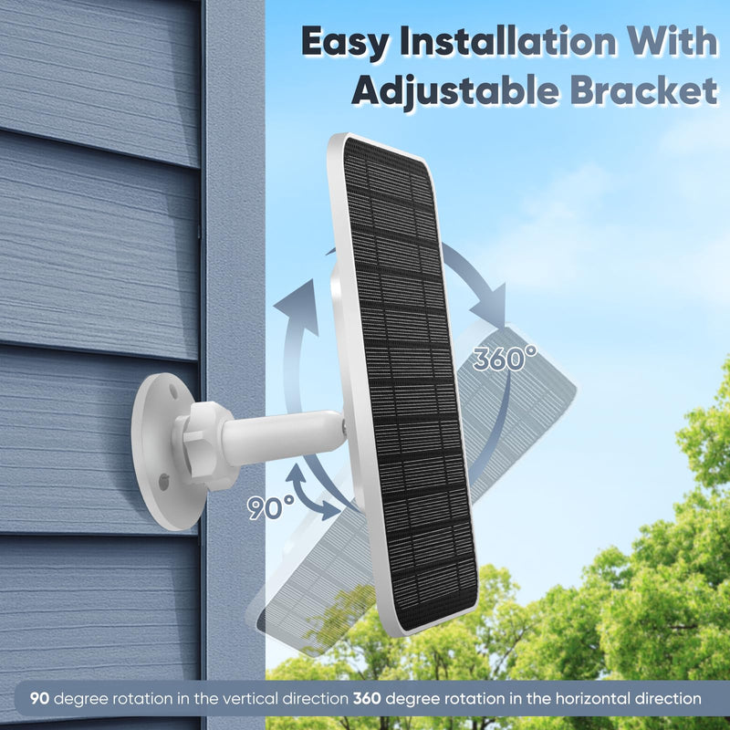 Solar Panel with Battery Compatible with Arlo Pro 6XL/6/5S/3, Ultra Camera | 4W Solar Panel Charger for Arlo Series, Weatherproof, Adjustable Wall Mount, 10ft/3m Cable