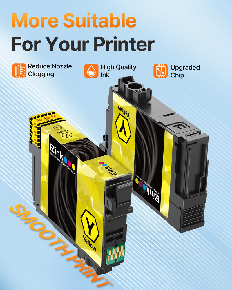 E-Z Ink Remanufactured Replacement for 202XL Ink Cartridges Multipack 4Pack | Compatible for 202 XL ink for Epson Printer Workforce WF-2860 WF2860 WF 2860 Expression Home XP-5100 XP5100 XP 5100 (B/C/M/Y)