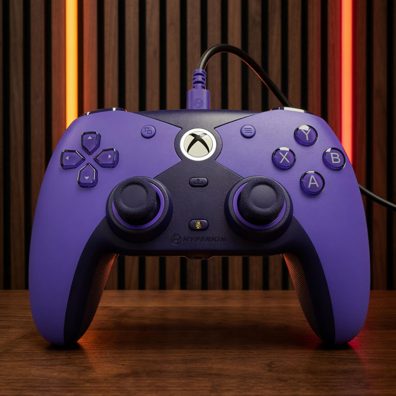Hyperkin The Competitor Wired Controller for XBOX Series X|S, XBOX One & PC with Hall Effect Joysticks & Impulse Triggers; Symmetrical Layout & Precision D-Pad - Officially Licensed XBOX - Murasaki (Purple) Purple